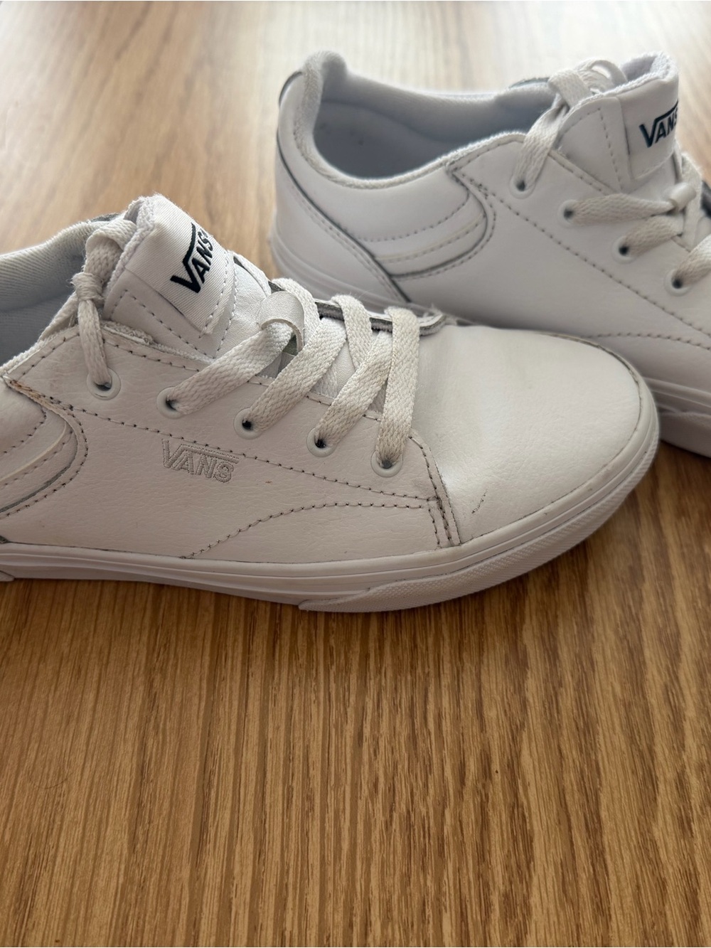 Vans Kids White Low-Top Leather Seldan Sneakers